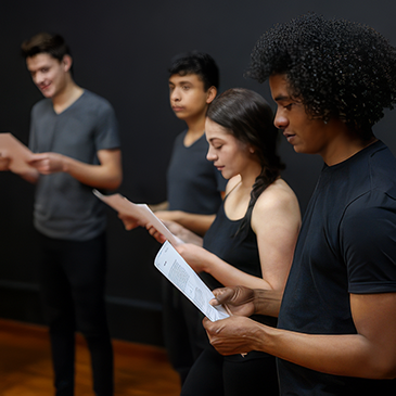 Actors reading scripts